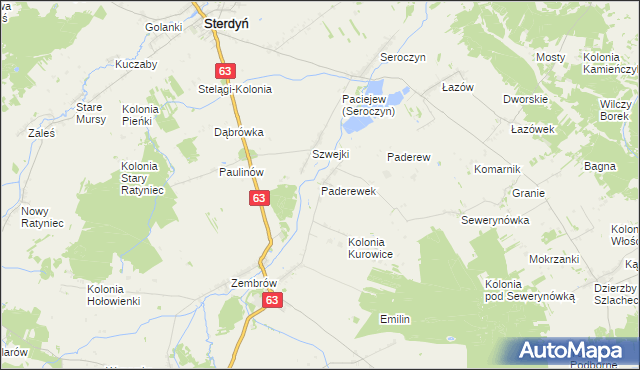 mapa Paderewek, Paderewek na mapie Targeo