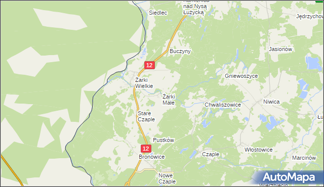 mapa Żarki Małe, Żarki Małe na mapie Targeo