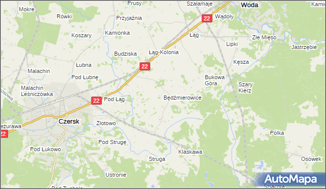 mapa Będźmierowice, Będźmierowice na mapie Targeo