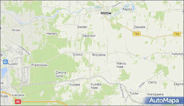 mapa Brzyszów, Brzyszów na mapie Targeo