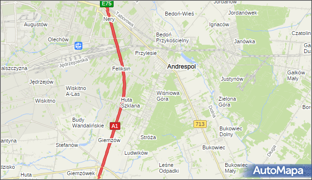 mapa Wiśniowa Góra, Wiśniowa Góra na mapie Targeo