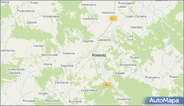 mapa Rossosz powiat bialski, Rossosz powiat bialski na mapie Targeo