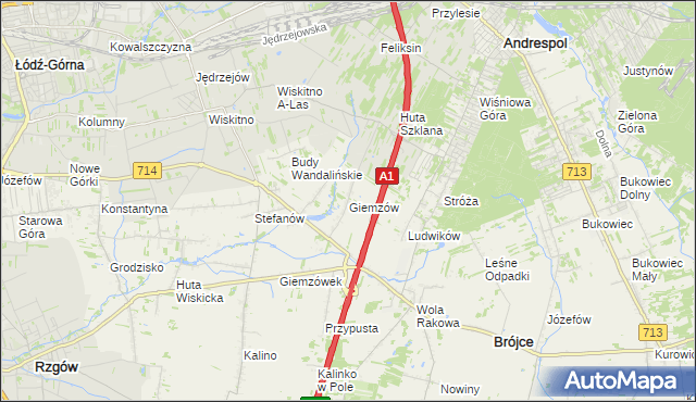 mapa Giemzów, Giemzów na mapie Targeo