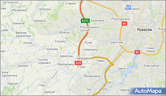 mapa Kielanówka, Kielanówka na mapie Targeo