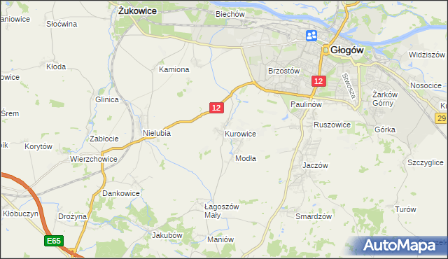 mapa Kurowice gmina Jerzmanowa, Kurowice gmina Jerzmanowa na mapie Targeo