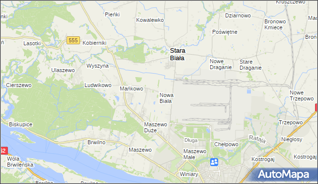 mapa Nowa Biała gmina Stara Biała, Nowa Biała gmina Stara Biała na mapie Targeo