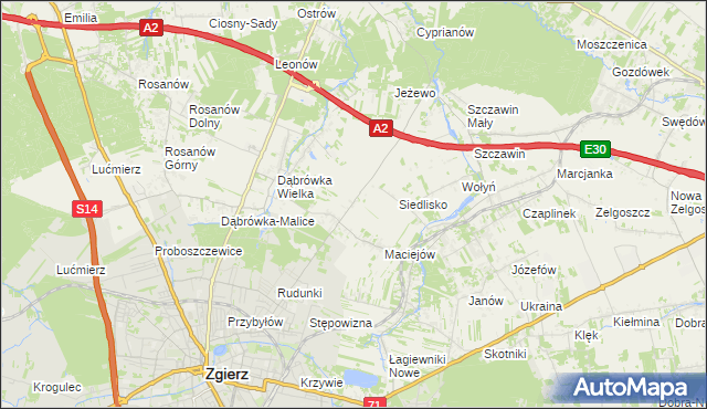 mapa Dąbrówka-Marianka, Dąbrówka-Marianka na mapie Targeo