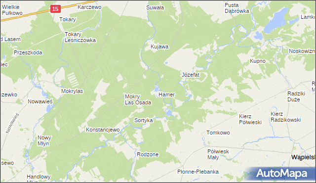 mapa Hamer gmina Golub-Dobrzyń, Hamer gmina Golub-Dobrzyń na mapie Targeo
