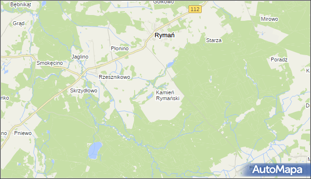 mapa Kamień Rymański, Kamień Rymański na mapie Targeo