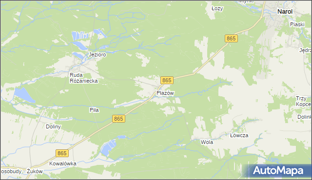 mapa Płazów, Płazów na mapie Targeo