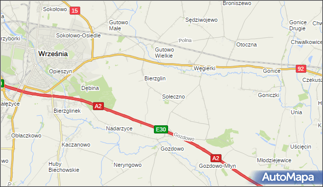 mapa Sołeczno, Sołeczno na mapie Targeo