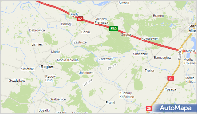 mapa Zarzewek, Zarzewek na mapie Targeo