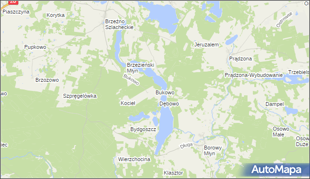 mapa Bukowo gmina Lipnica, Bukowo gmina Lipnica na mapie Targeo