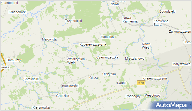 mapa Czarnorzeczka, Czarnorzeczka na mapie Targeo