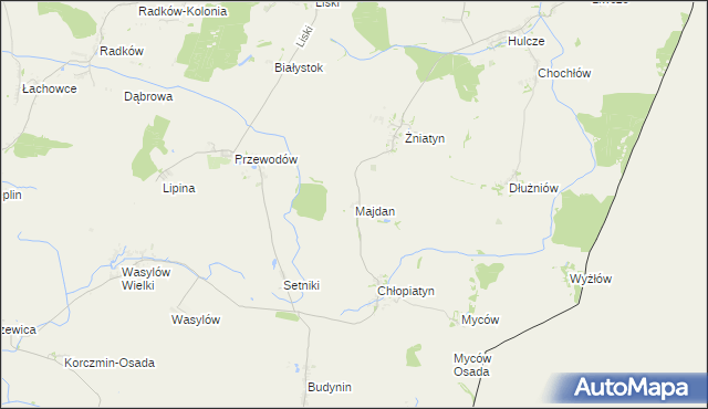 mapa Majdan gmina Dołhobyczów, Majdan gmina Dołhobyczów na mapie Targeo