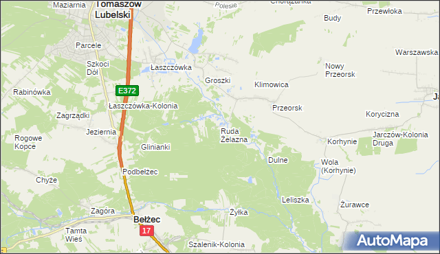 mapa Ruda Żelazna, Ruda Żelazna na mapie Targeo