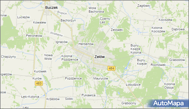 mapa Zelów, Zelów na mapie Targeo