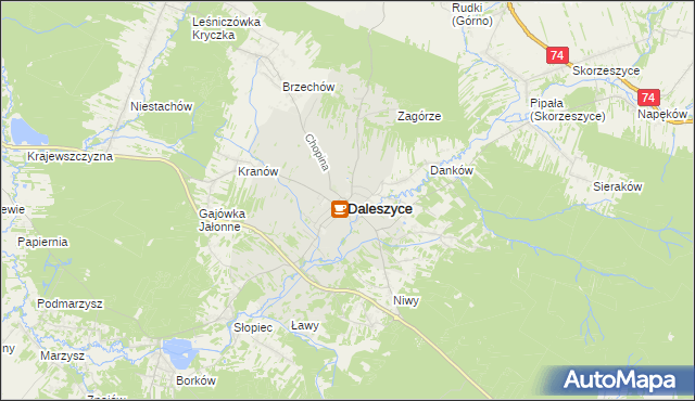 mapa Daleszyce, Daleszyce na mapie Targeo