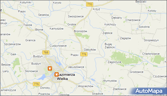 mapa Gabułtów, Gabułtów na mapie Targeo