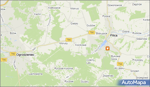 mapa Kocikowa, Kocikowa na mapie Targeo