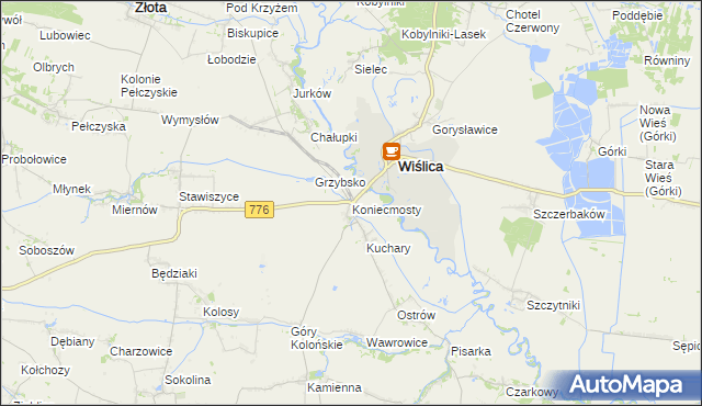 mapa Koniecmosty, Koniecmosty na mapie Targeo