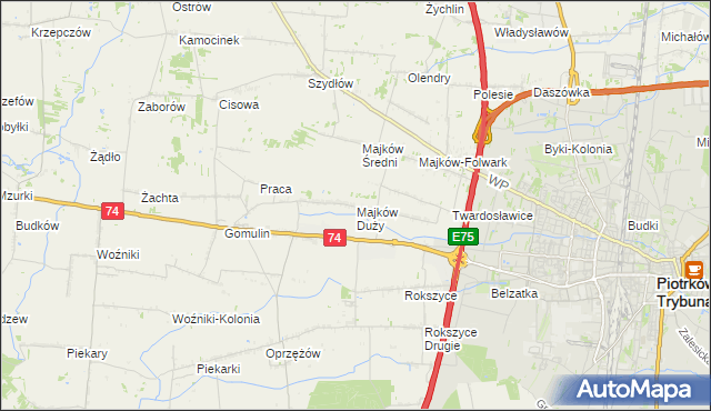 mapa Majków Duży, Majków Duży na mapie Targeo