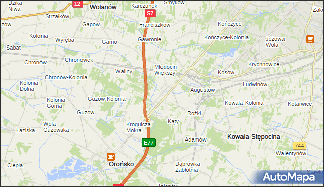 mapa Młodocin Mniejszy, Młodocin Mniejszy na mapie Targeo