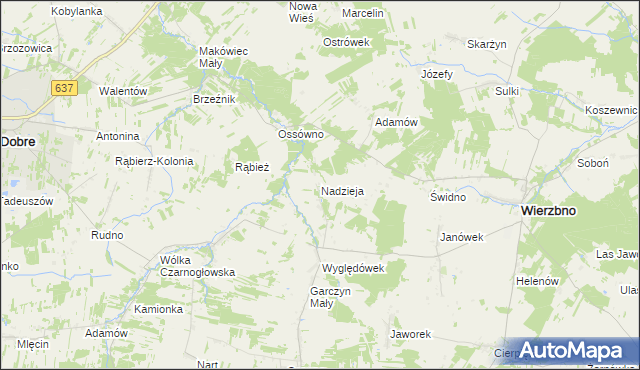 mapa Nadzieja gmina Wierzbno, Nadzieja gmina Wierzbno na mapie Targeo