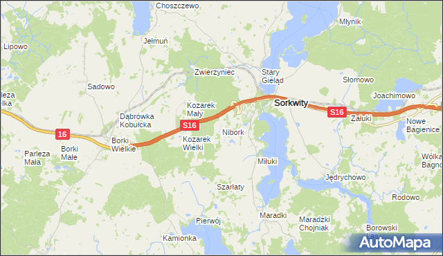 mapa Nibork, Nibork na mapie Targeo