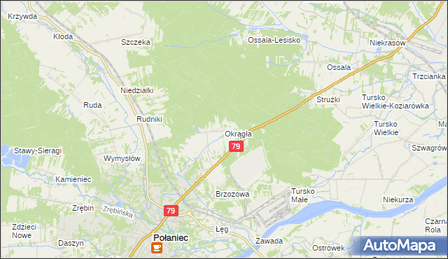 mapa Okrągła, Okrągła na mapie Targeo