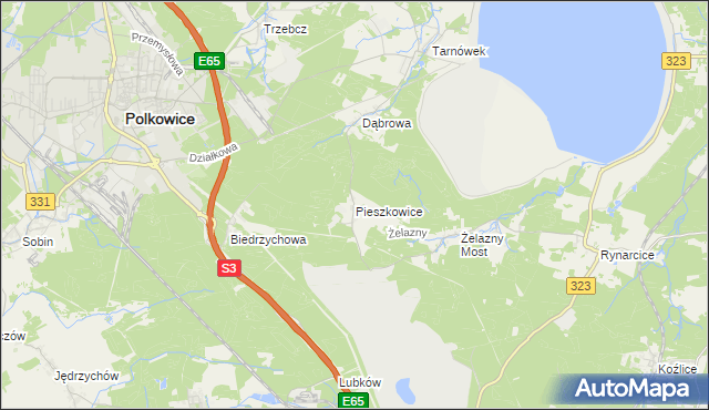 mapa Pieszkowice, Pieszkowice na mapie Targeo