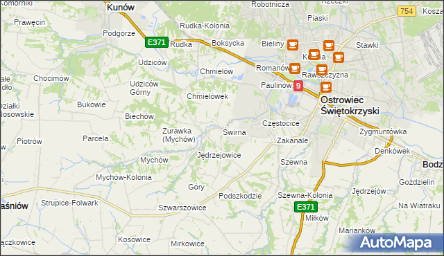 mapa Świrna, Świrna na mapie Targeo