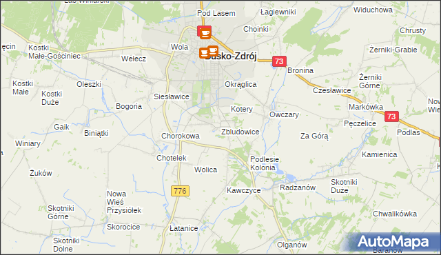 mapa Zbludowice, Zbludowice na mapie Targeo