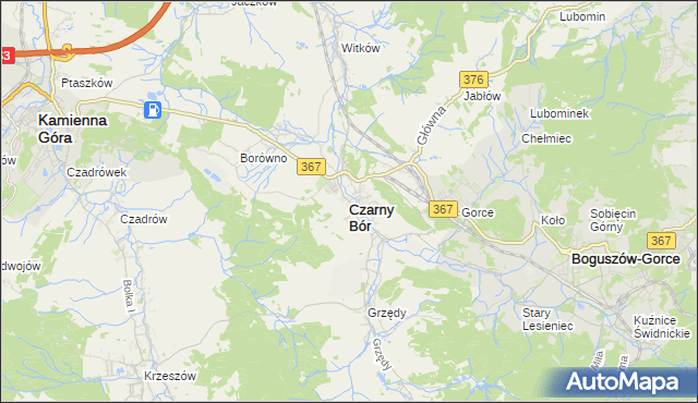 mapa Czarny Bór, Czarny Bór na mapie Targeo