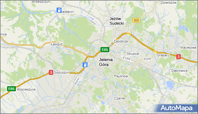 mapa Jelenia Góra, Jelenia Góra na mapie Targeo