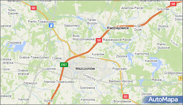 mapa Kuranów, Kuranów na mapie Targeo