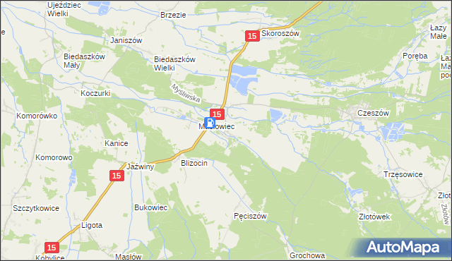 mapa Kuźniczysko, Kuźniczysko na mapie Targeo