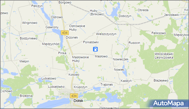mapa Masłowo gmina Dolsk, Masłowo gmina Dolsk na mapie Targeo