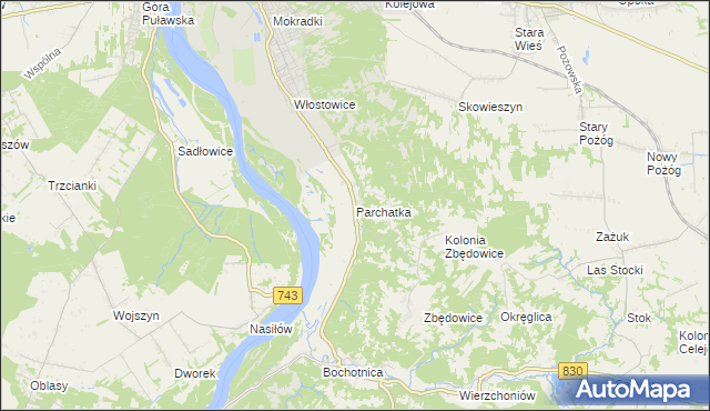 mapa Parchatka, Parchatka na mapie Targeo