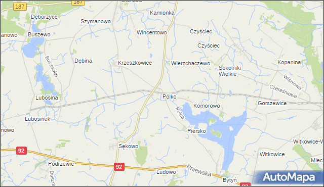 mapa Pólko gmina Kaźmierz, Pólko gmina Kaźmierz na mapie Targeo