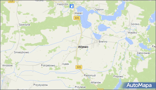 mapa Wijewo, Wijewo na mapie Targeo