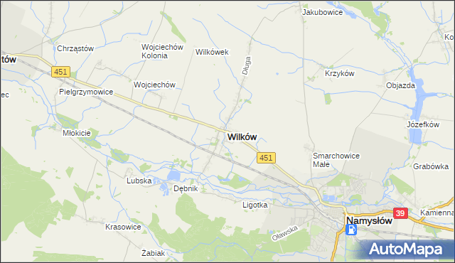 mapa Wilków powiat namysłowski, Wilków powiat namysłowski na mapie Targeo