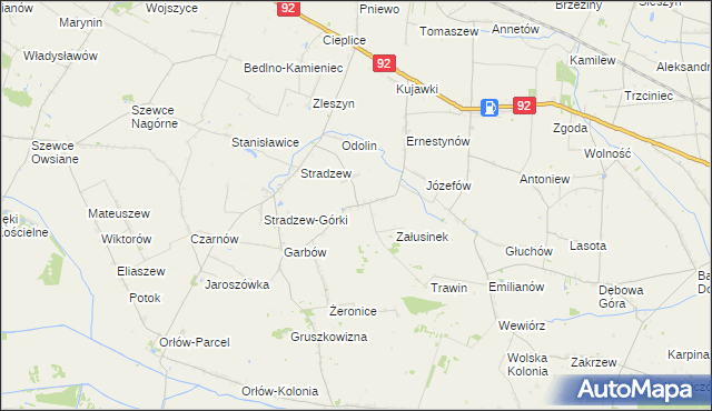 mapa Załusin, Załusin na mapie Targeo