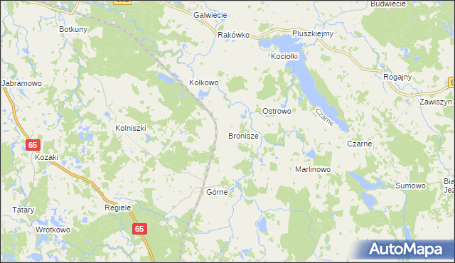 mapa Bronisze gmina Gołdap, Bronisze gmina Gołdap na mapie Targeo