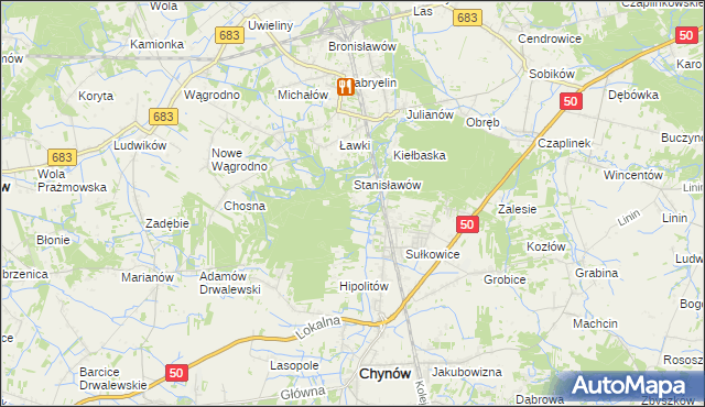 mapa Budy Sułkowskie gmina Chynów, Budy Sułkowskie gmina Chynów na mapie Targeo