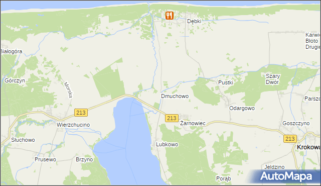 mapa Dmuchowo gmina Krokowa, Dmuchowo gmina Krokowa na mapie Targeo