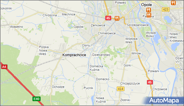 mapa Dziekaństwo, Dziekaństwo na mapie Targeo