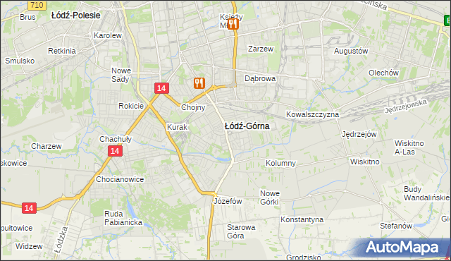 mapa Górna gmina Łódź, Górna gmina Łódź na mapie Targeo