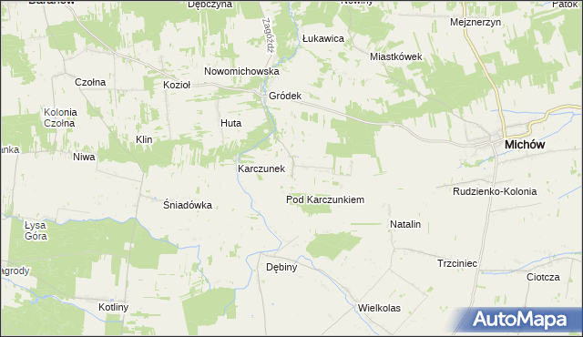 mapa Łukawka gmina Baranów, Łukawka gmina Baranów na mapie Targeo