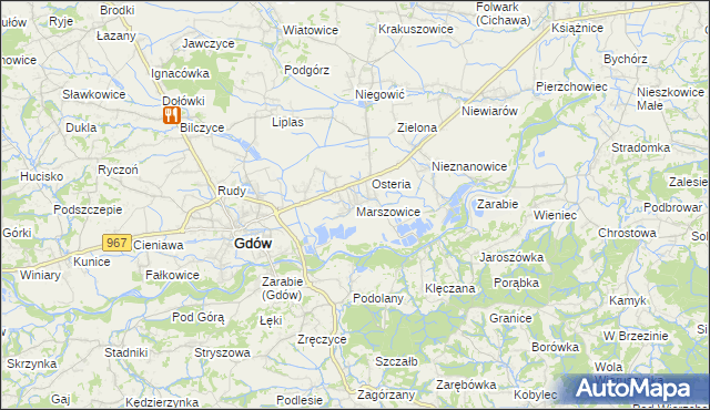 mapa Marszowice gmina Gdów, Marszowice gmina Gdów na mapie Targeo